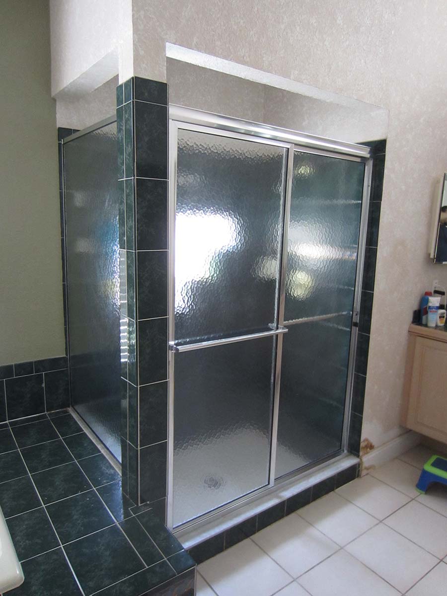 Framed sliding shower door example