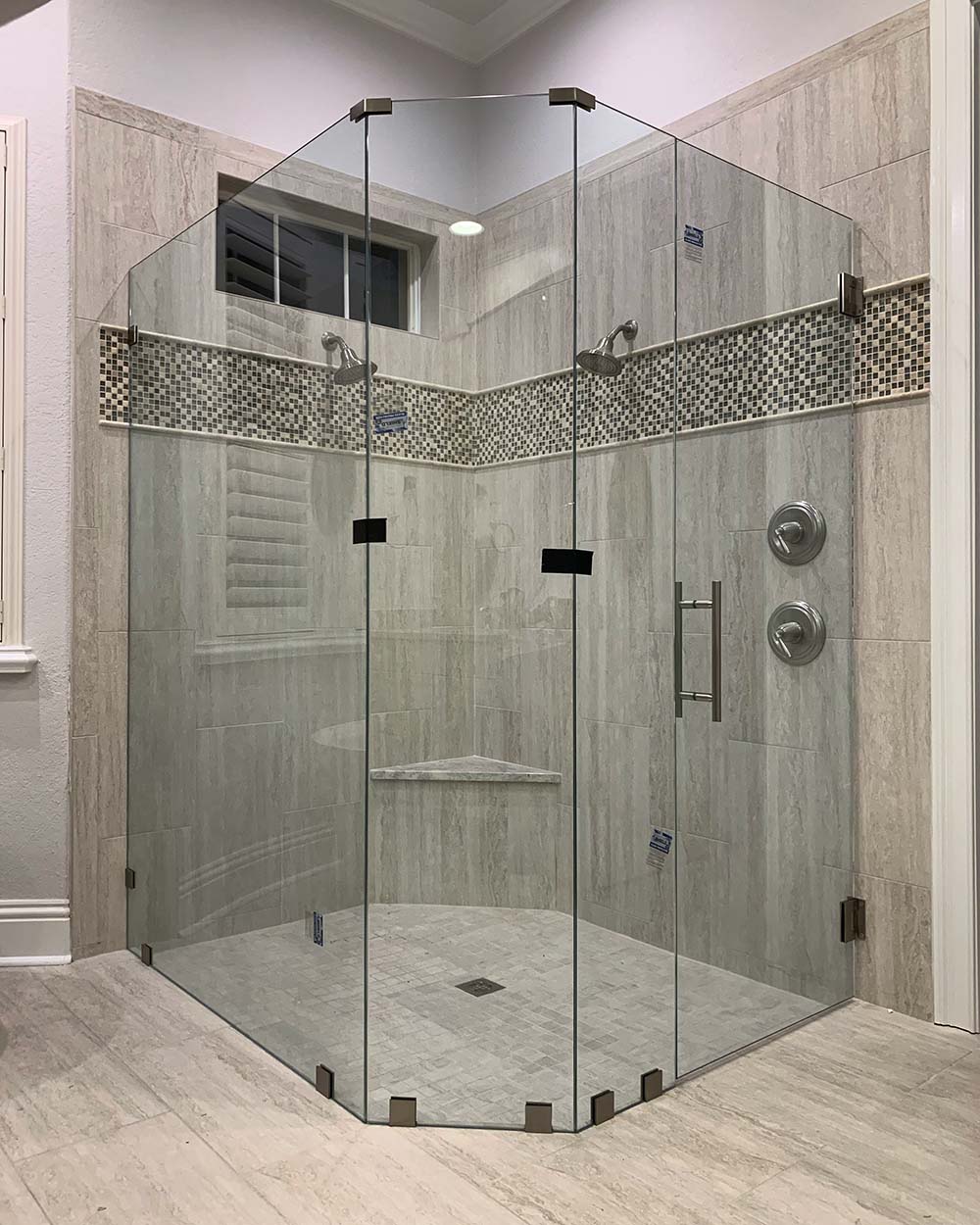 Frameless shower enclosure example