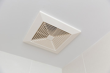 An exhaust fan in a bathroom